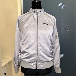 Members Only Classic Unisex Bomber Jacket Juniors 16 Metallic Silver Womens Sz 2